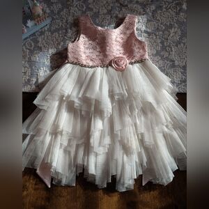 American Princess Pink and White Occasion Dress/2T
